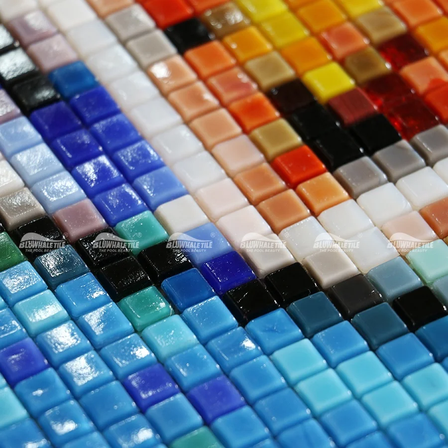 Factory Direct Supply Hotel Spa Building Materials Wall Decoration Glass Mosaic Art Tiles Swimming Pool
