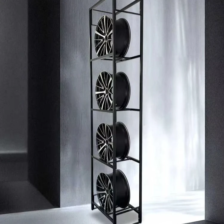 Customized Tire Display Stand Car Tire Standing Wheel Rim Display Rack Storage Wheel Hub Rack