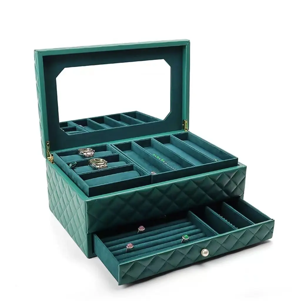 Portable Jewelry Bag Storage Jewellery Ring Bracelet Binder Book Wallet Shape Box Case Travel Pu Leather Earring Pouch Organizer