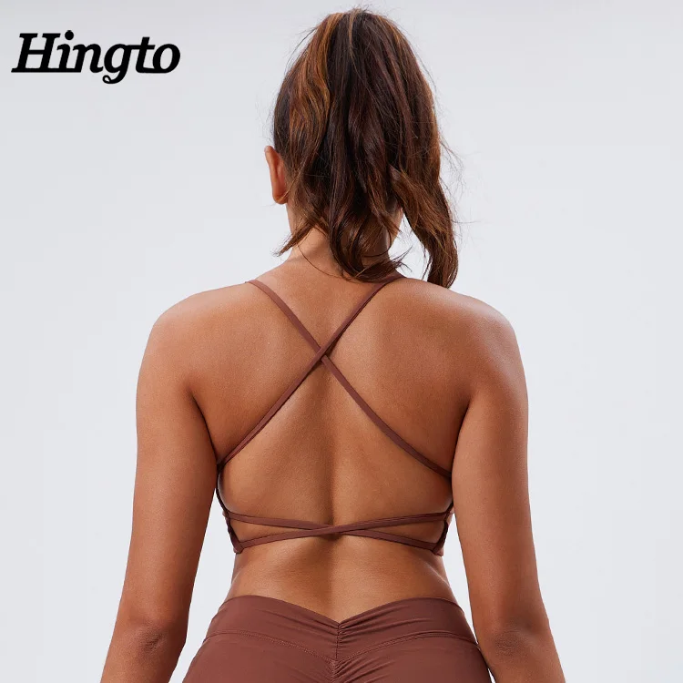 Fashionable Running Workout Tops Women Fitness Sports Bra For Gym Active Wear Sports Bra For Girls Cross Back Long Line Sports B