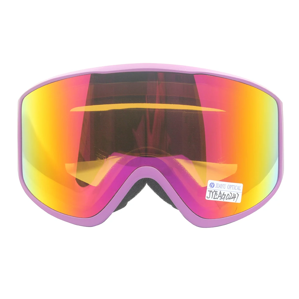 Custom Ski Glasses Orange Cylindrical Lens UV400 Protection Low-Bridge Fit Wide Field Vision Airflow Ventilation Snow Goggles