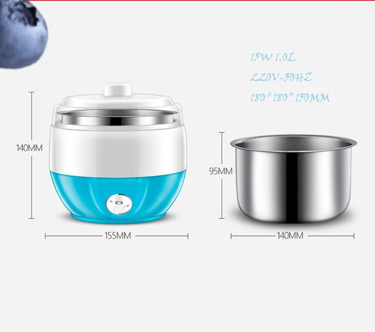 Машина для йогурта из нержавеющей стали, домашняя маленькая мини-машина для ферментации рисового вина natto, автоматическая Настройка