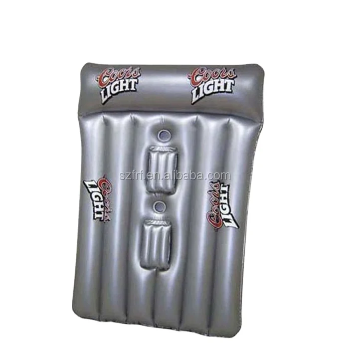 Summer Pool Promotion PVC Inflatable Double Pool Float Raft Beach Air Mattress With Cooler Drink Holder