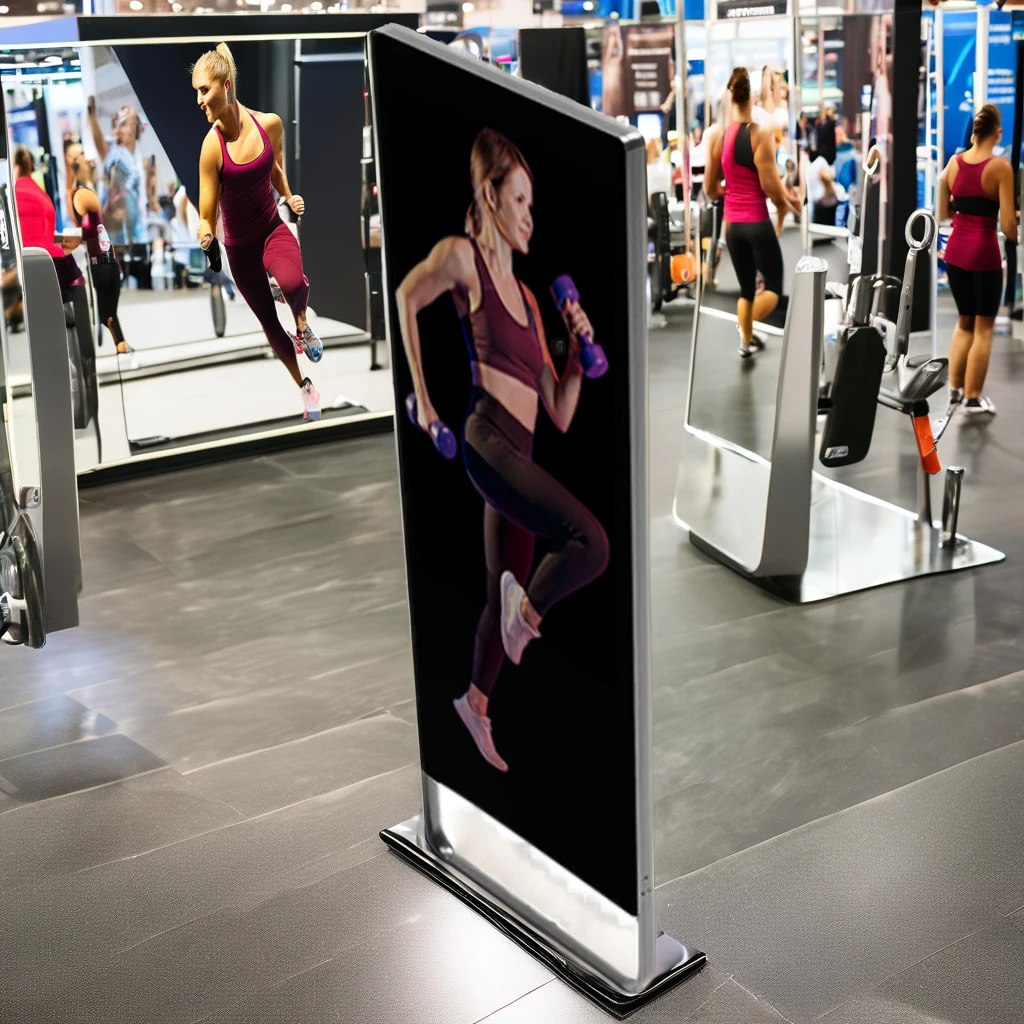 43-Inch Smart Digital Interactive Touch Screen Kiosk Touch Exercise Mirror for Fitness enthusiasts