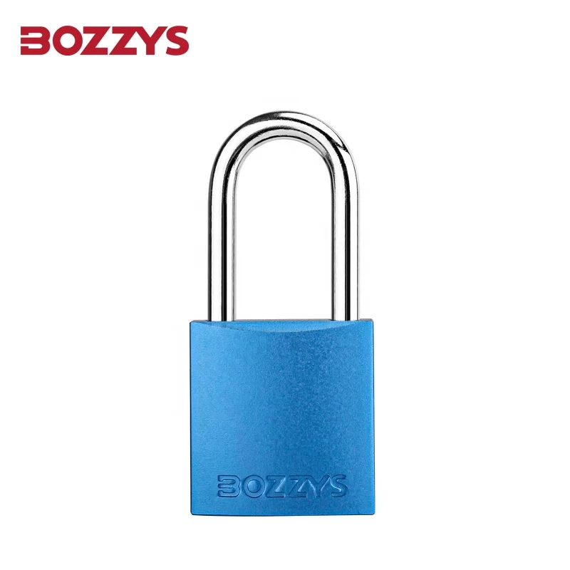 Compact anodized aluminium padlock with 6*38mm nylon shackle and key retaining function to prevent accidental operation
