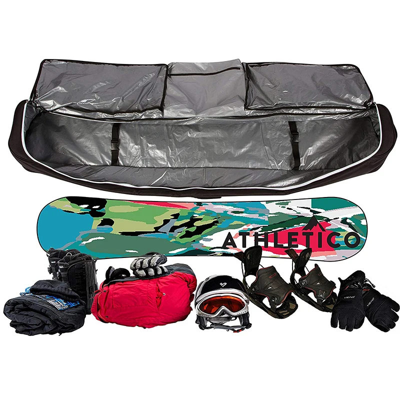 Custom large capacity padded snowboard bag with removable shoulder strap