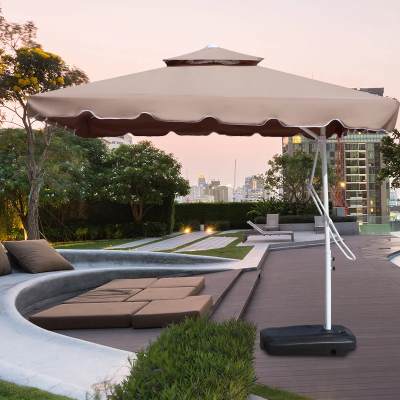 Outdoor Garden Cantilever Parasol 9ft Hand Crank Heavy Duty Large Patio Umbrella for