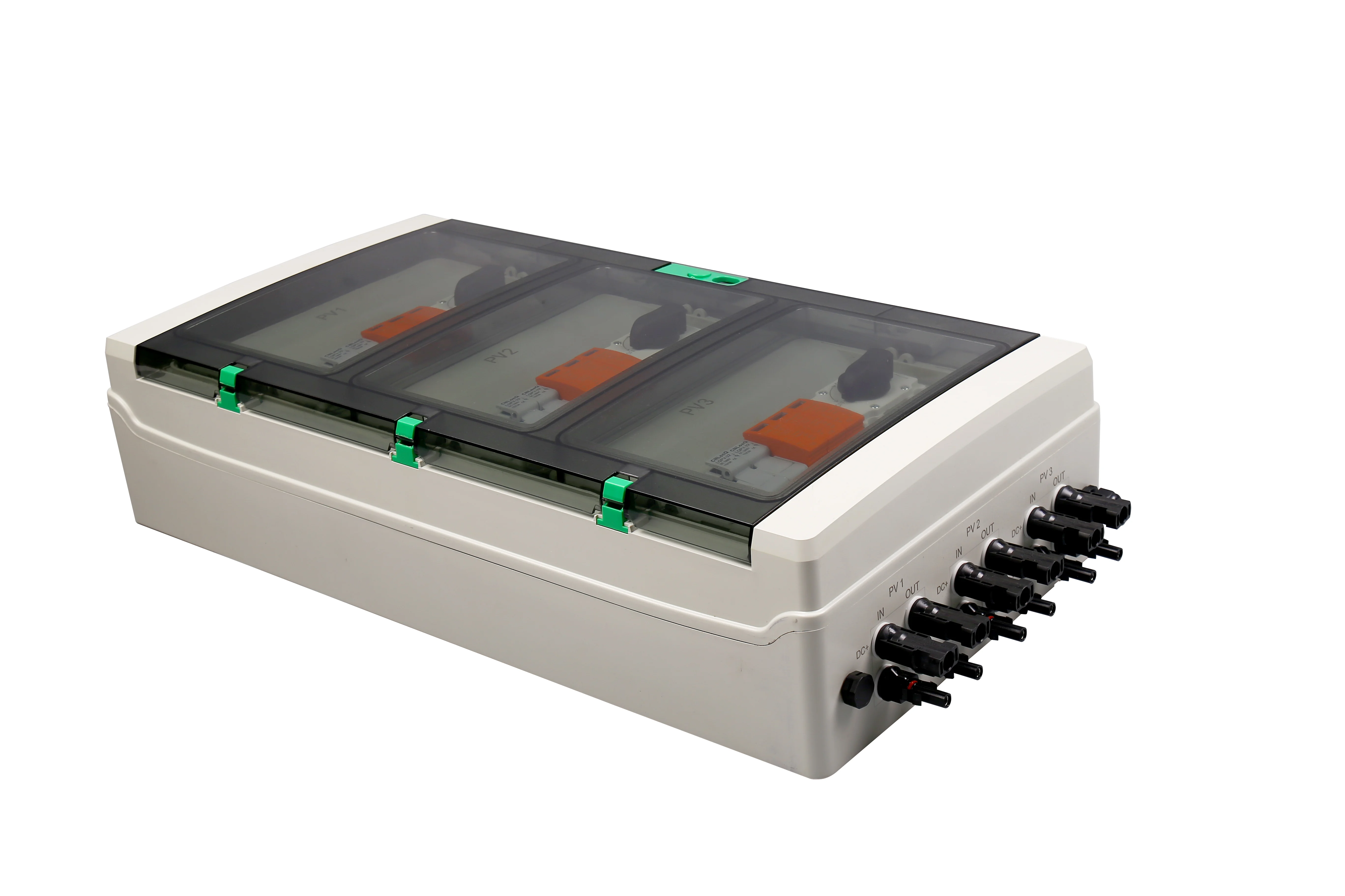 1000V Waterproof Plastic Solar PV AC + DC Combiner Box 3 Input 3 Output String Junction Box 3 Solar Cooker Solar Freezer Outputs