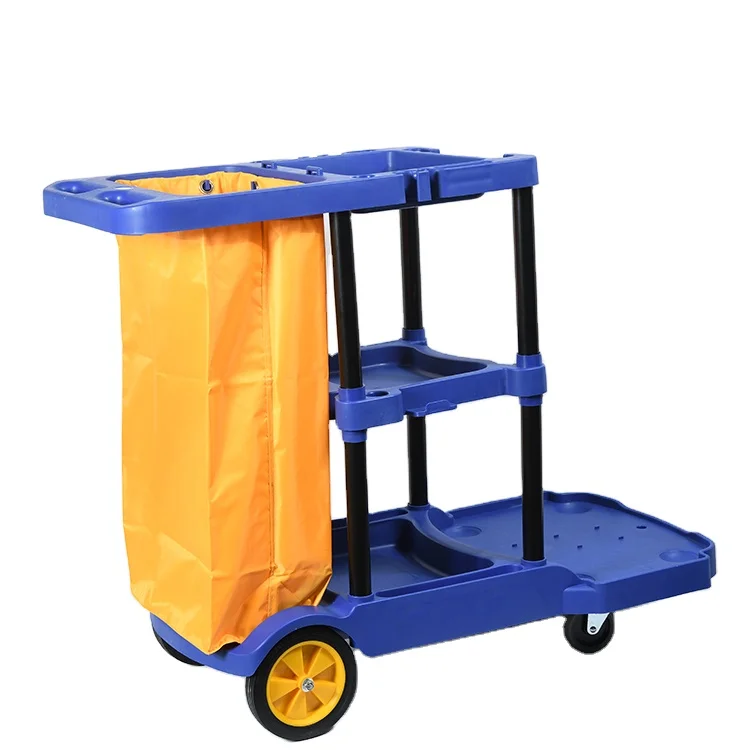 
Luxury Thickening Multipurpose Hotel Cleaning Janitorial Trolley With Housekeeping Maid Cart Trolley 