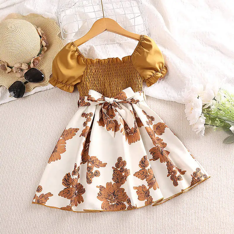 Girls Dress Children Clothing New Design Summer 6 Years Short Sleeves Baby Toddler Girls Dresses
