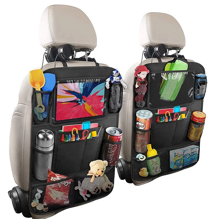 2022 New Car Seat Back Protectors Car Backseat Organizer Car Organizers With Touch Screen Tablet Holder
