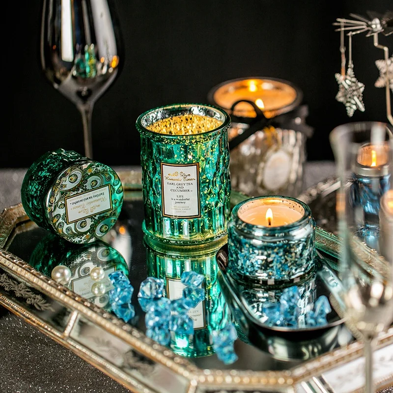 Romantic Oil Scented Candle Cup Soothing on Incense Desk Accessories Tray Metal
