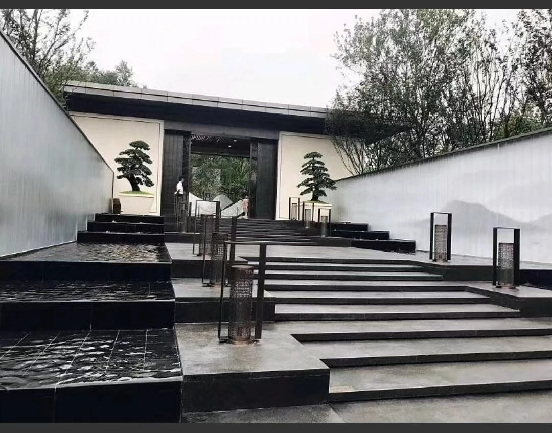 dark granite fountain Black Galaxy exterior granite for waterfall flooring pool tiels