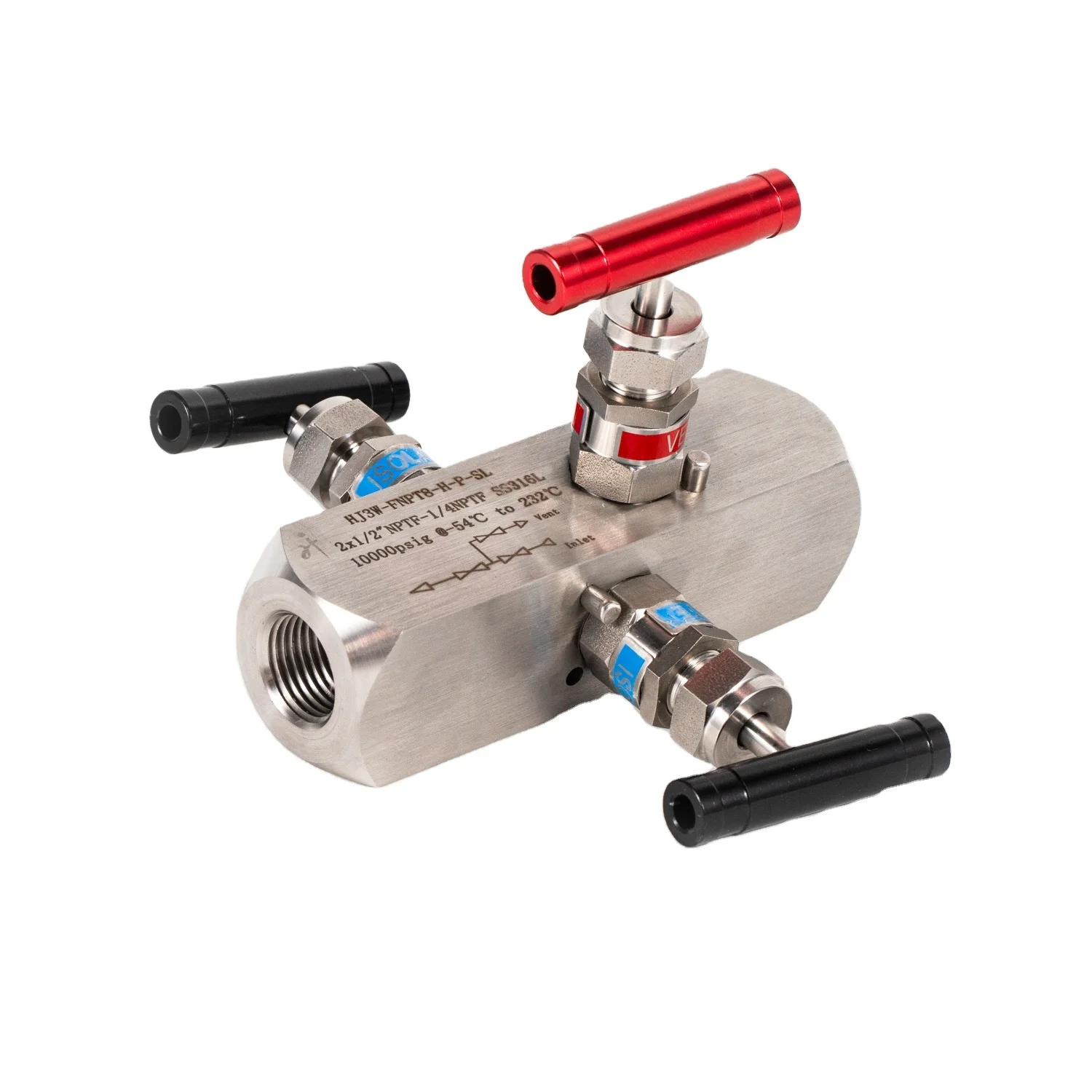 Hongji Stainless Steel Columnar Internal Thread Connection Three-Valve Manifolds