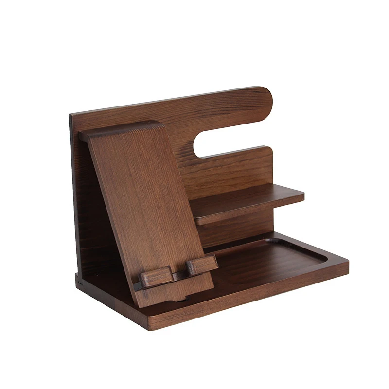 Wooden Table Storage Office Equipment Cellphone Shelf Table Accessary Desk Organizing Tool