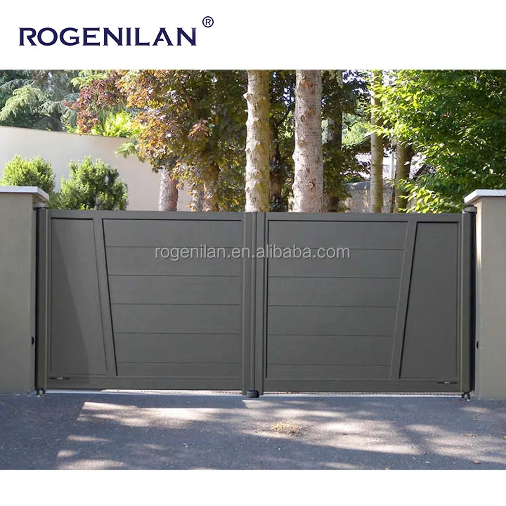 Garden Security System Sliding gate customized  way easy maintenance aluminum gate