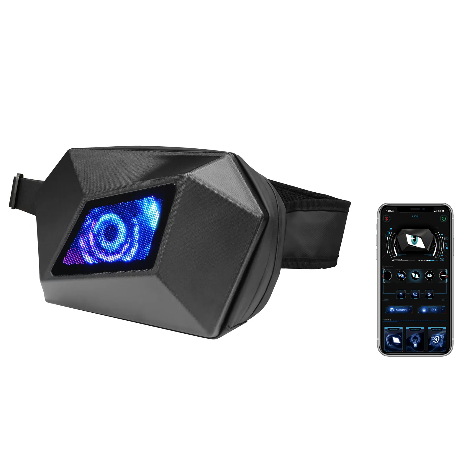 CRELANDER Knight LED Waterproof Sling Backpack DIY Fashion Motorcycle Crossbody Bag For Men And Women