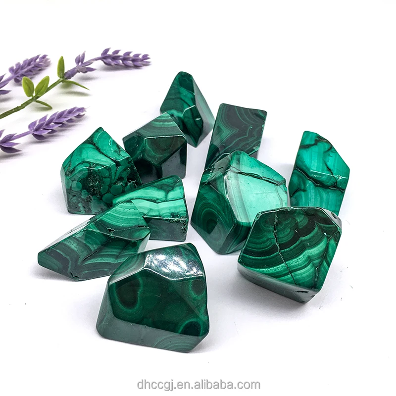 Natural Semi Precious Stone Green Malachite Tumbled Crystal Macadam Gravel Freeform for Decoration