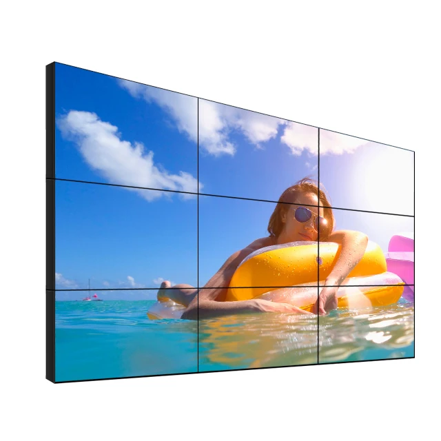 55 inch back light 700 nits wall mounted  LCD video wall with narrow bezel 1.8 mm 3.5 mm
