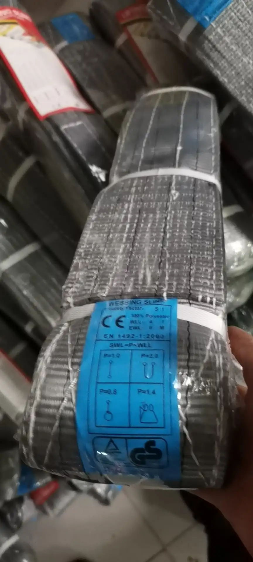 1t - 12t ODM OEM Заводские высококачественные тканевые подъемные стропы настраиваемая длина полиэфирные лямки