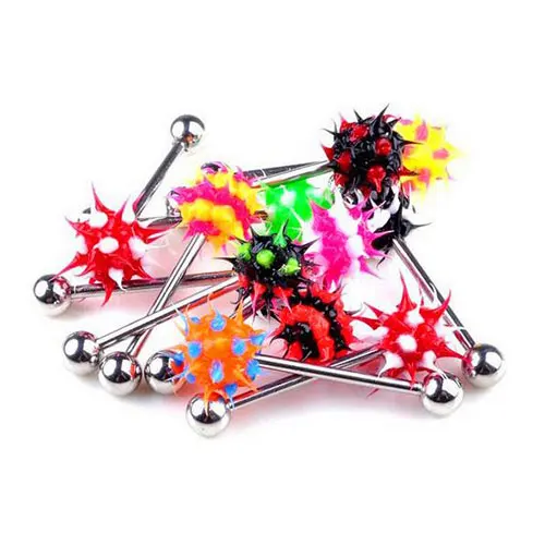 Silicone spike tongue piercing