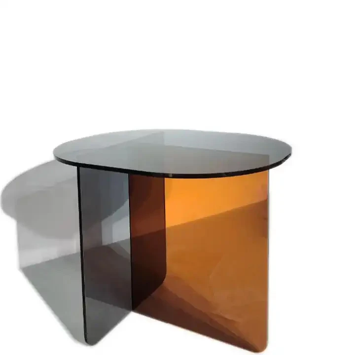 Colorful acrylic side table modern organic glass coffee table sofa side table living room bedroom can be customized