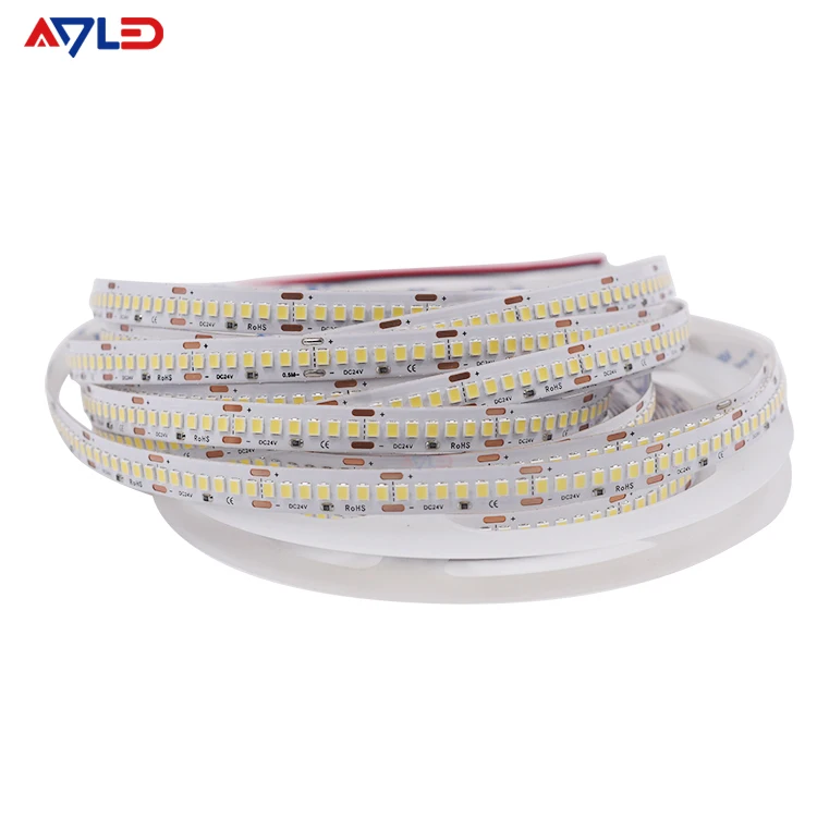 CRI90 6500K Cold Warm LED SMD 2835 White LED Strip Light 24V 238 10m Luces 3000k 4000k Led 8mm PCB