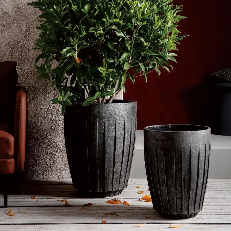 Modern cement large pots indoor outdoor decorative fiberglass flower pots for garden decor