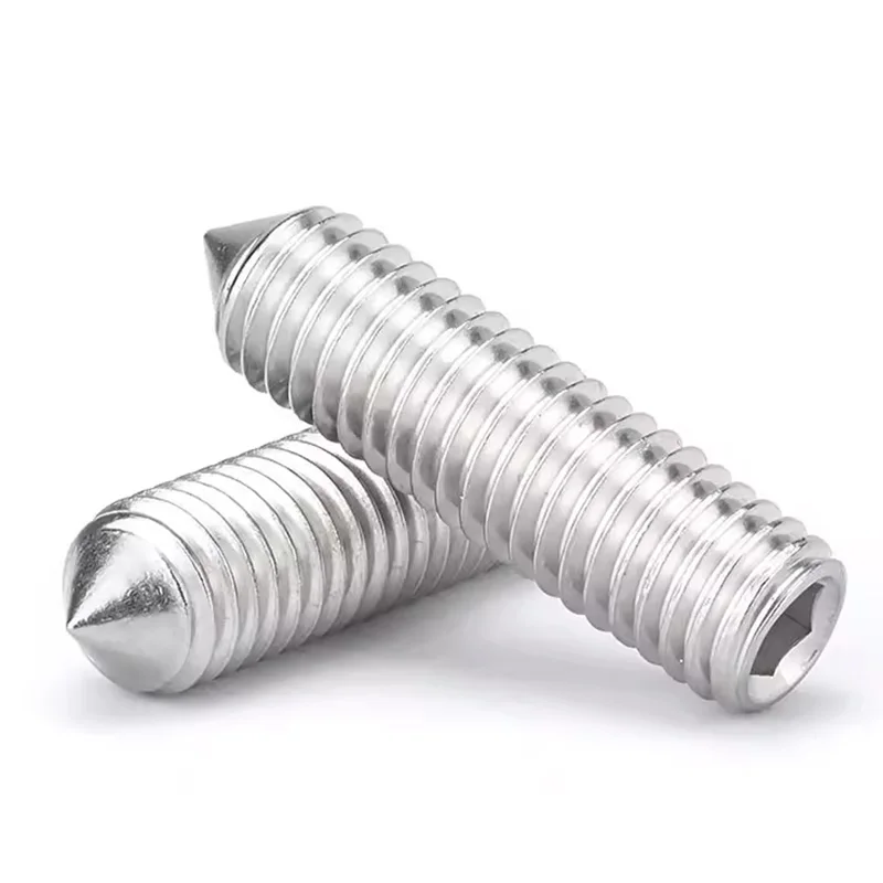 Socket set screws fastener supplier cone point grub screws stainless steel screws