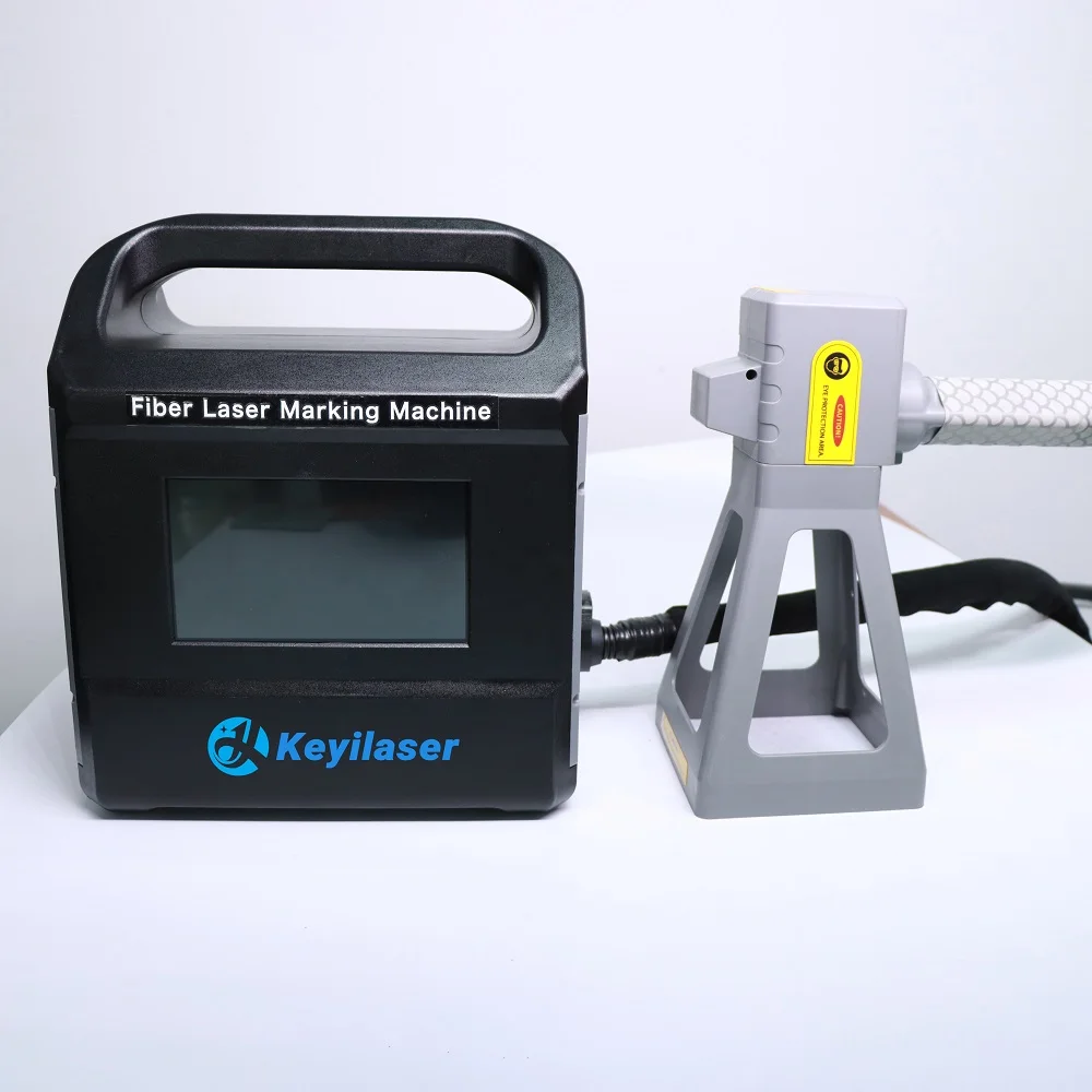 Wuhan KEYI 20W 25W 30W Portable Mini Handheld Fiber Laser Marking Machine For Metal Mobile Phone Case Bottle