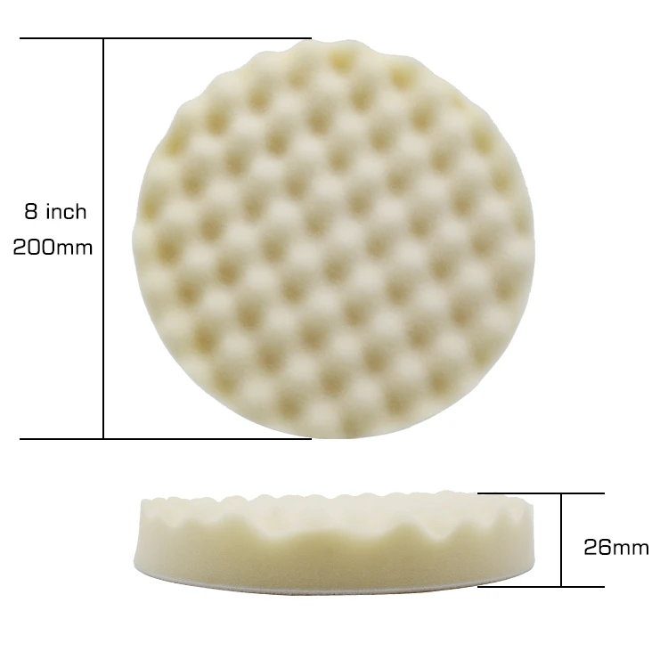 8 Inch Wave Automotive Polishing Pads White Waffle Dual Action Polisher Pads Polishing Pads