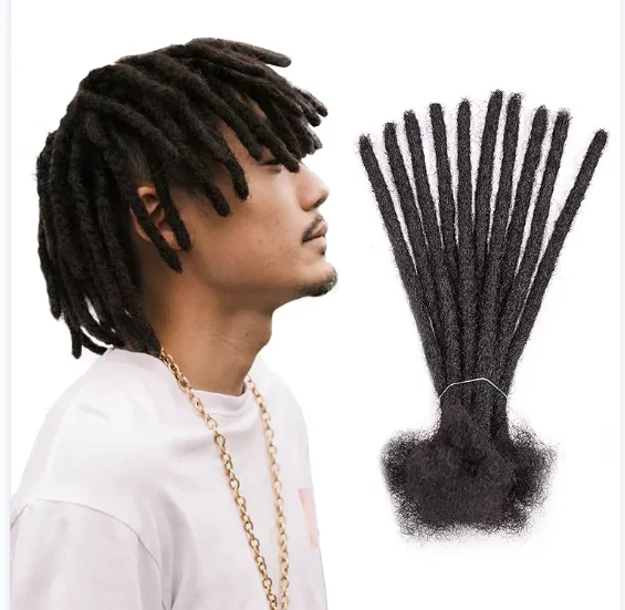 Wholesale Cheap Afro Kinky Crochet Handmade Dreadlock Extensions Kinky Distressed Faux Soft Dread Locs Human Hair Dredlocks