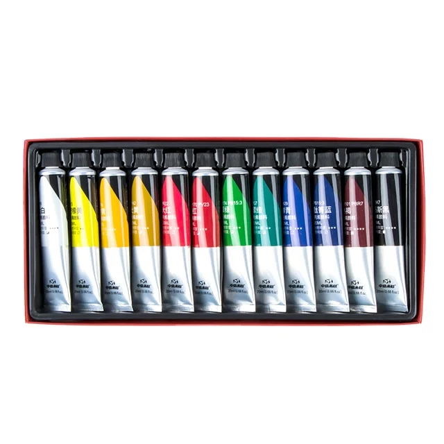 Transon Acrylic Paint Set 12 colors/24 colors Watercolor Paint Set Oil Paint Set