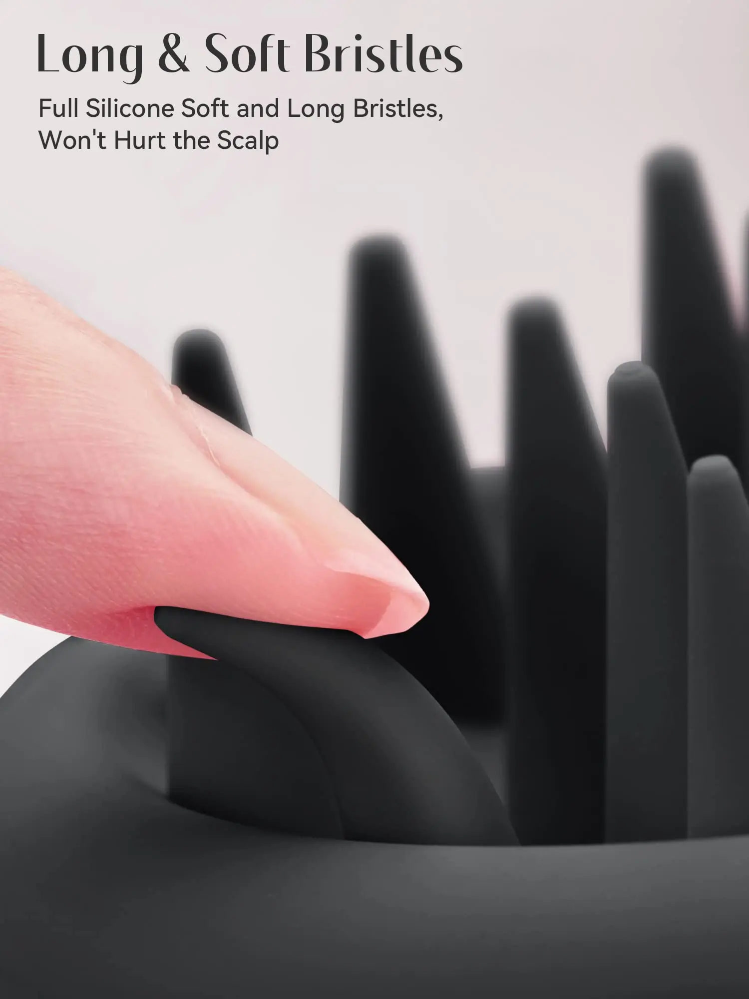 One Piece Non-slip Handle Deep Cleansing Exfoliation Soft Silicone Bristles Scalp Massager Hair Scrubber Shampoo Brush