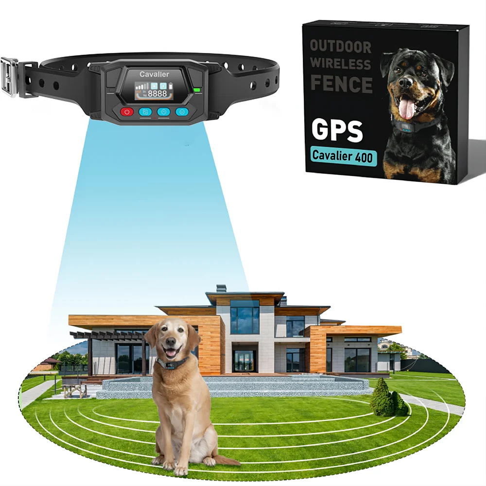 2024 New Dog GPS Wireless Fence Electric Fence System Rechargeable IPX7 Dog Fence Shock Collar Outdoor for Dogs With GPS