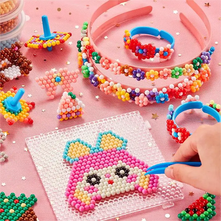 Handmade Art Creative Mist Magic Beads Toy Set, Educational Water Spray Sticky Fuse Beads DIY Toy for Kids