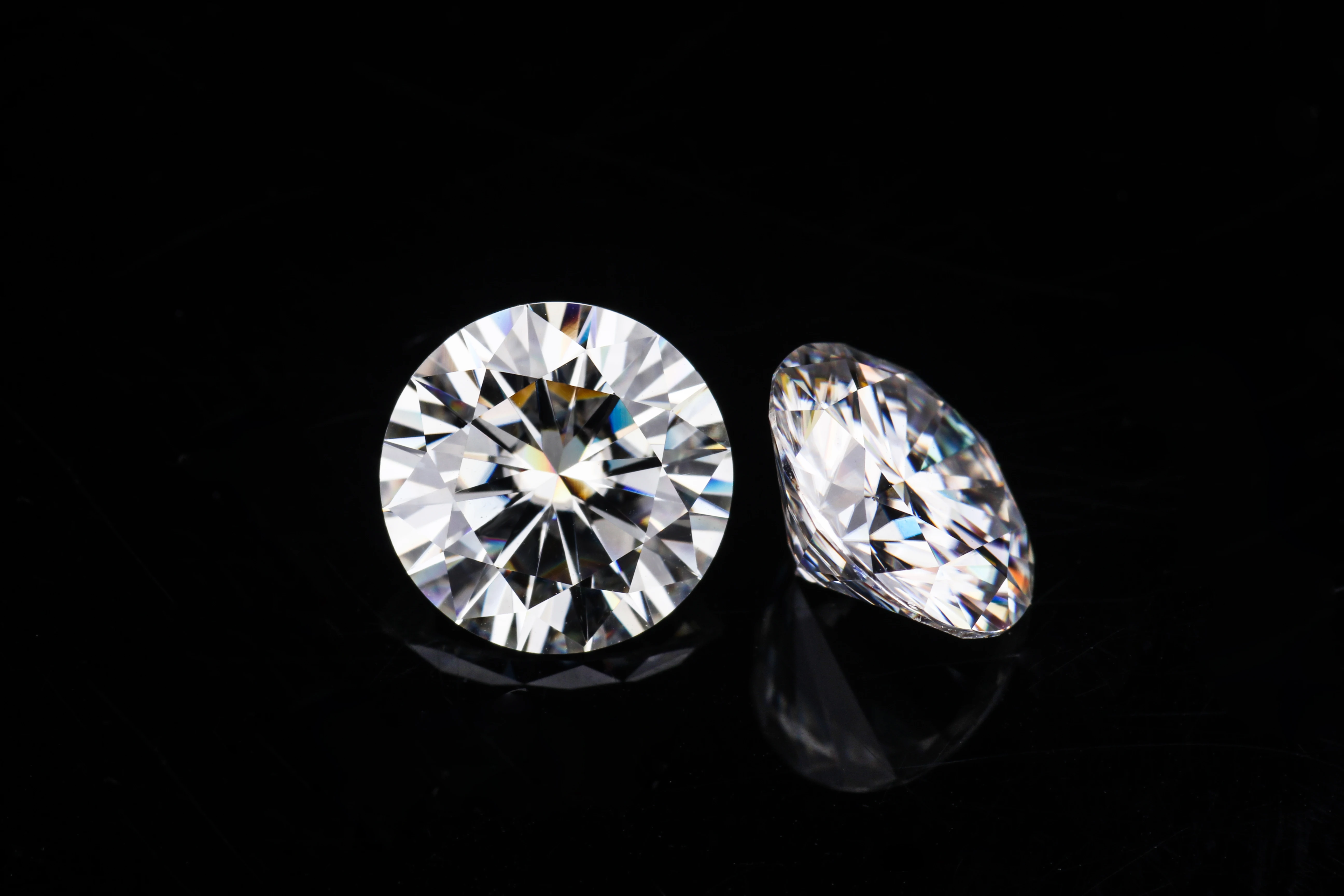 Круглый Муассанит белого цвета starsgem 2ct GH 8 мм для оптовой продажи изящное Золотое кольцо 10 к золотые мужские