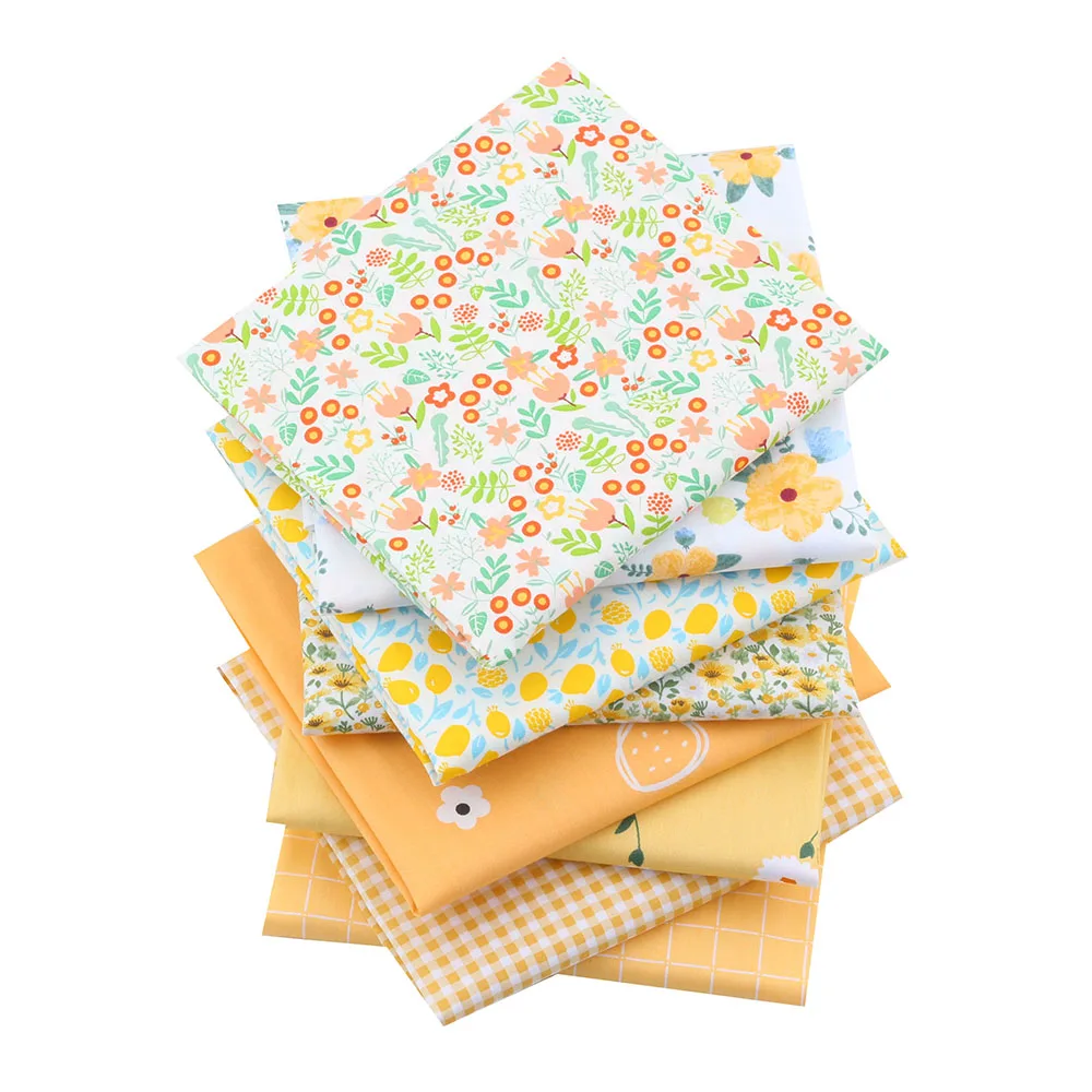 High Quality Yellow Flower Printed 100% Cotton Fabric Home Textile Cloth
