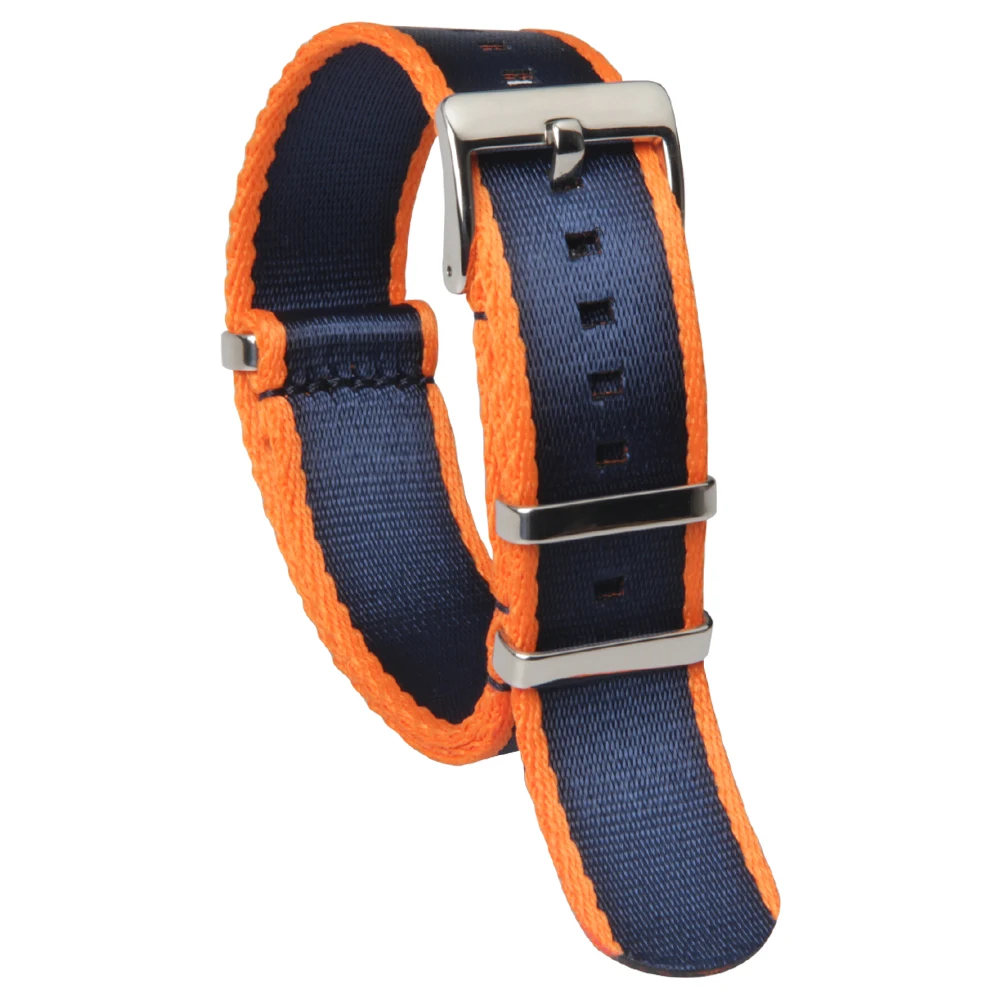 Fabric nylon straps striped seatbelt watch bands adjustable nylon watch straps watch accessories with wire drawing buckle