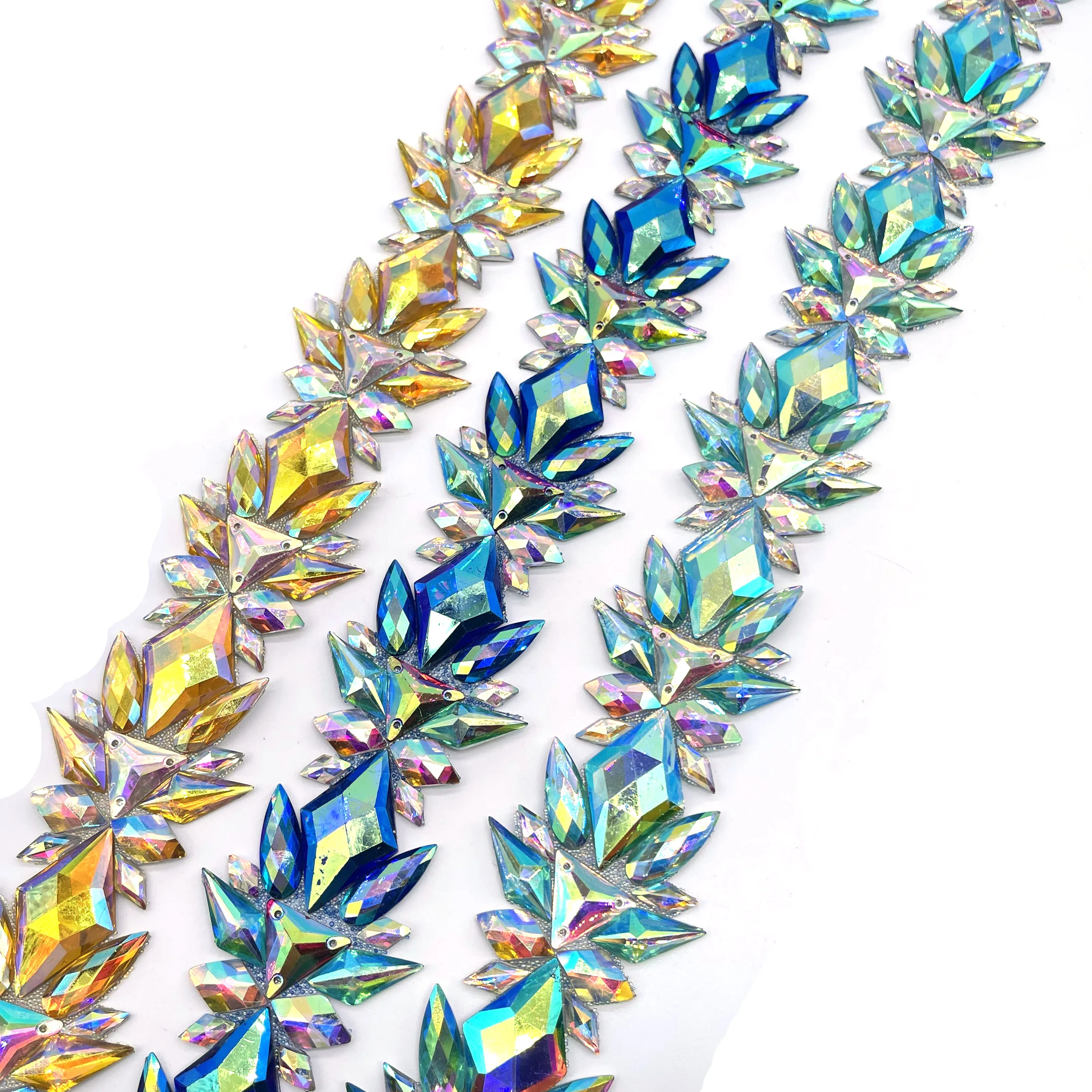 2025 Trinidad Carnival Samba Dressing Decorative Crystal Rhinestones Hot Fix Rhinestone Appliques Trims Shoes Garments Supplier