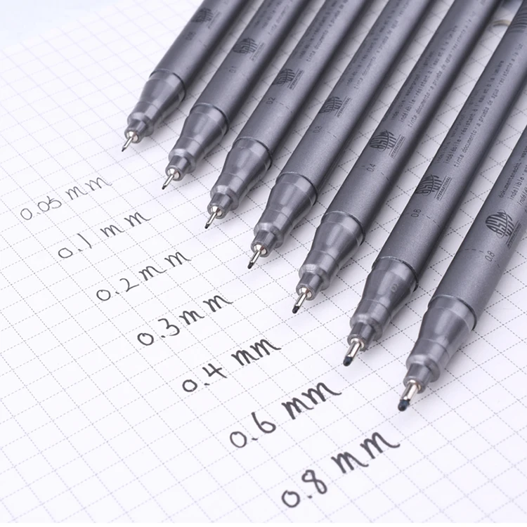 Разные размеры 0,1 0,2 0,3 0,4 мм Черный Цвет Контур Fineliner маркер эскиз ручка