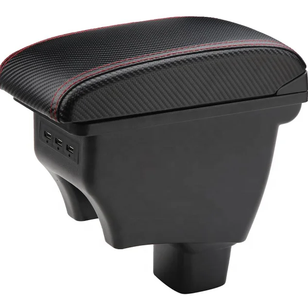 Japan Car Carbon Pu leather 3 USB Design slide and double layers design box Car Armrest box for Suzuki Sx4