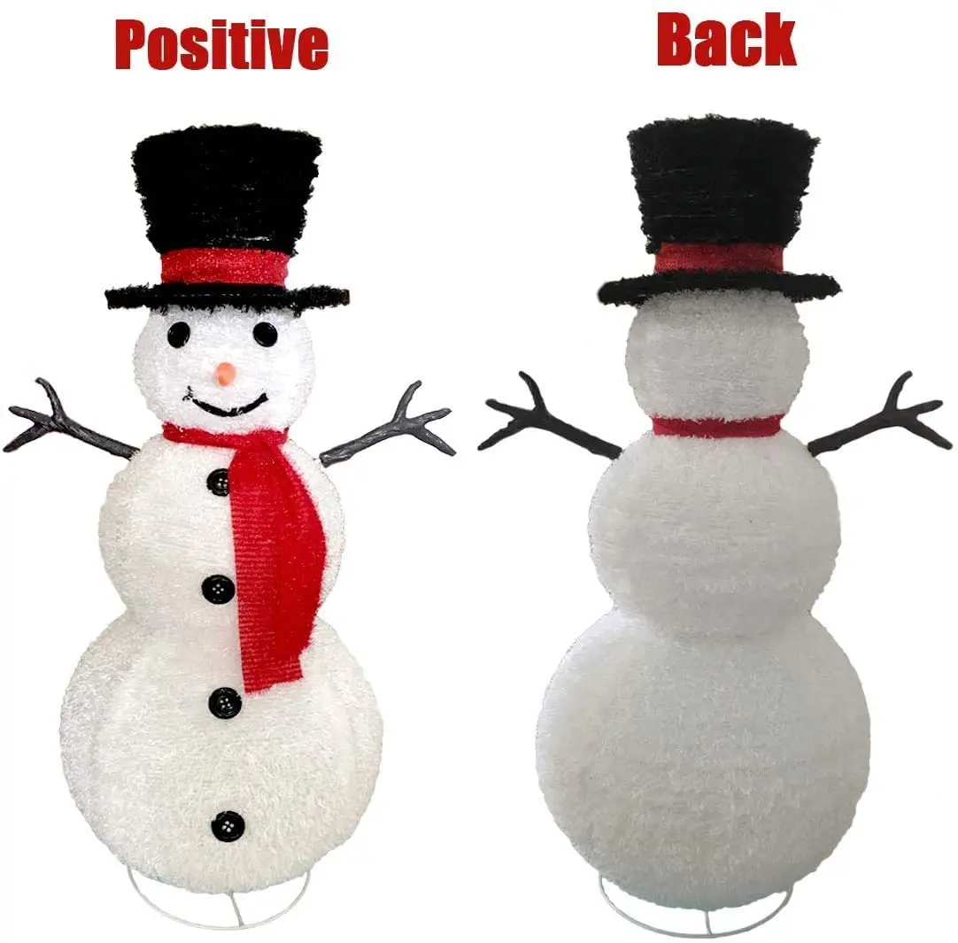 Hongshun christmas Decoration Light Foldable collapsible snow man for Christmas outdoor indoor