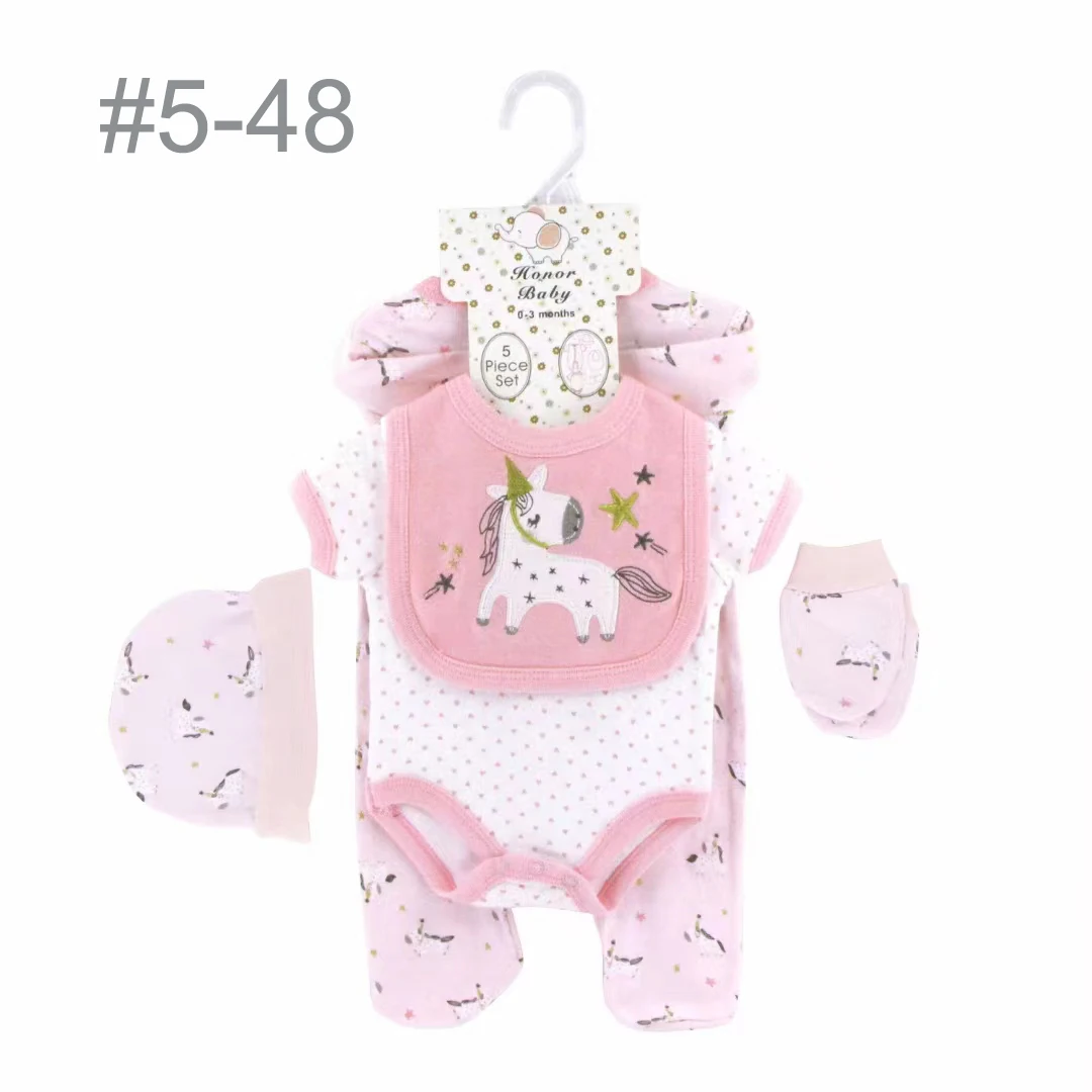 2024 Wholesales Baby boys girls summer clothing sets Short sleeve newborn baby clothes sets new born baby birthday gift sets