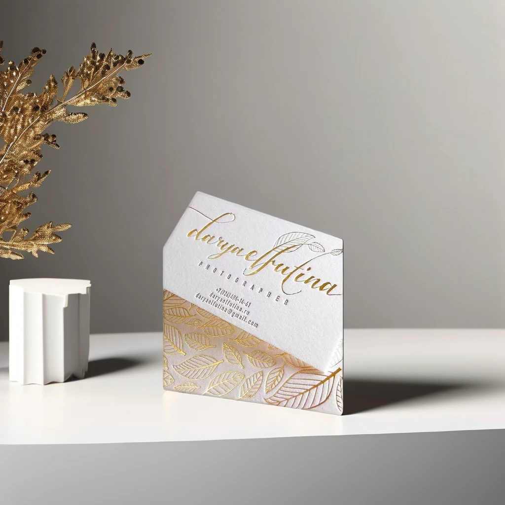 Custom High-End Business Card Double-Sided Printing on Special Paper with Hot Gold Embossing Private Business Luxury Branding