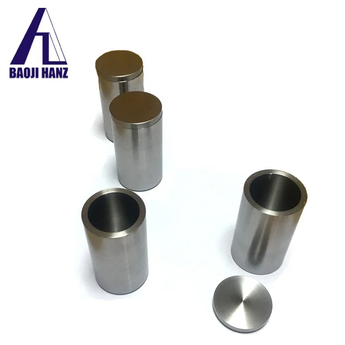 Sintering oval round cylinder shape customized tungsten crucible with cover grow crystal