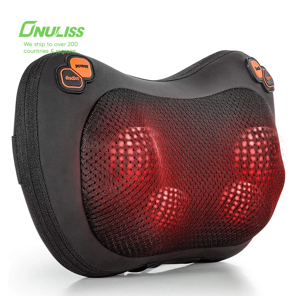 Массажер для тела Шиацу для домашнего использования, разминающий массажер для головы, спины, шеи, подушка для массажа шиацу с подогревом