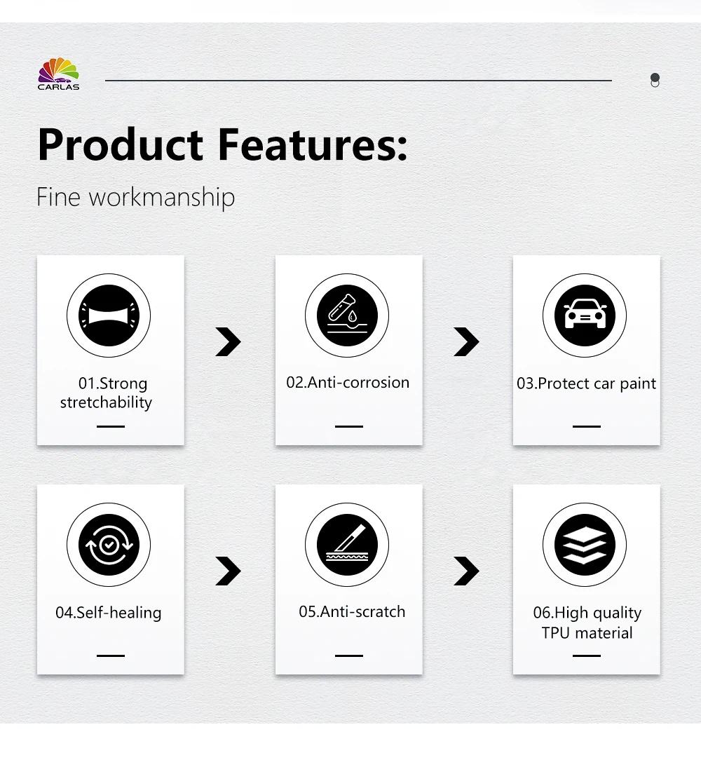 CARLAS Full Car Wrap Color Change PPF Colour PPF Film Sticker Car Wrapping PPF Roll Car Protection Sticker