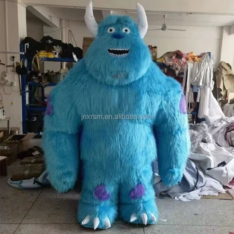 Blue Monster inflatable halloween costumes for adults factory real picture adult size mascot costume for sale