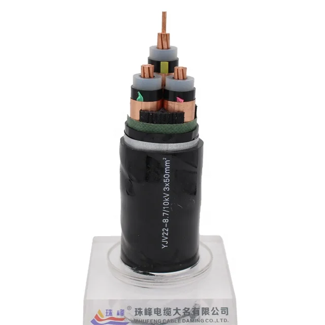 50mm Copper Power Cable 8.7/10KV Xlpe Insulated Pvc Sheath Electrical Cable SWA STA Medium Voltage Cable Industrial Armoured